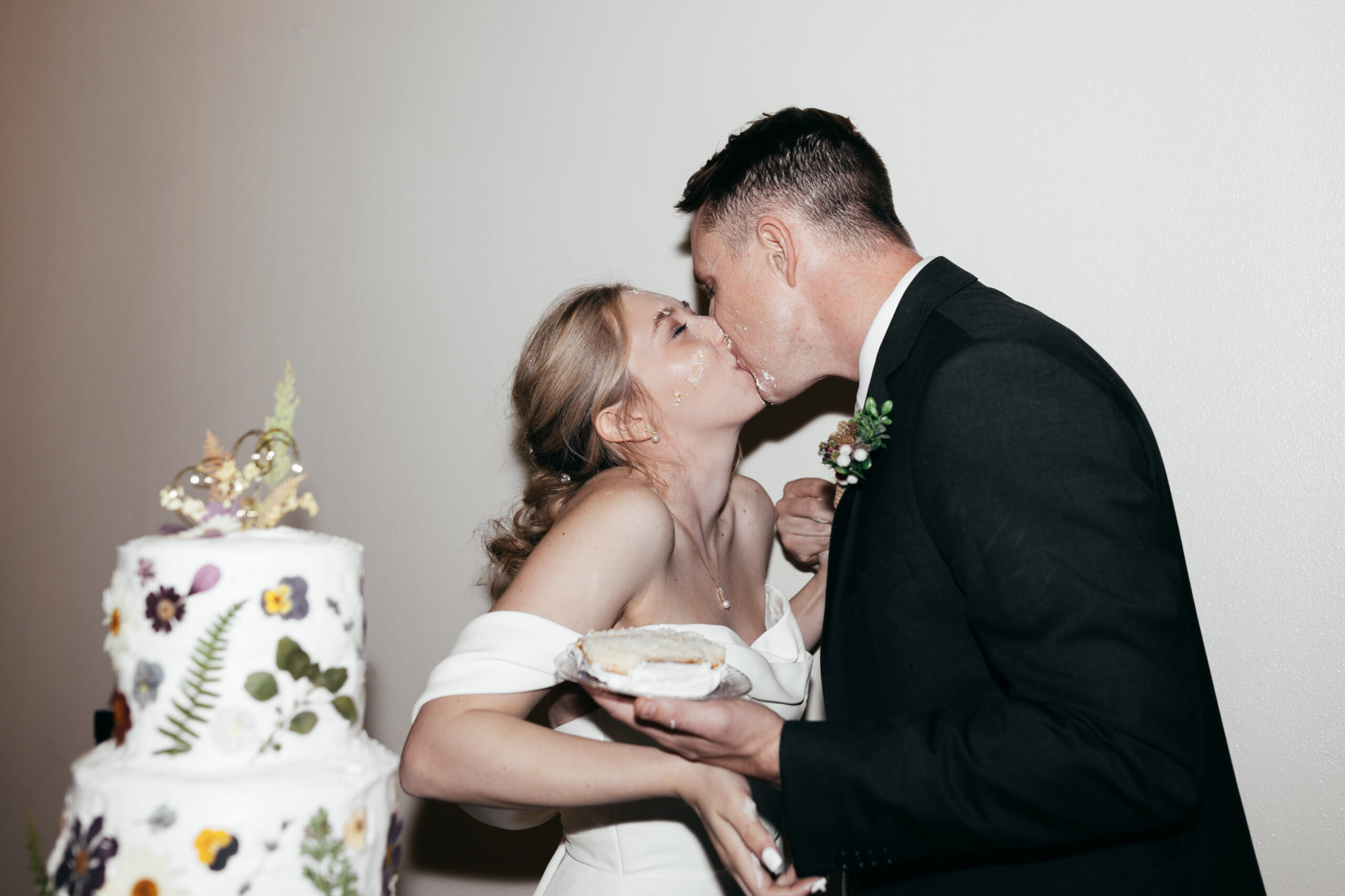 bride and groom kissing at their Austin Texas wedding