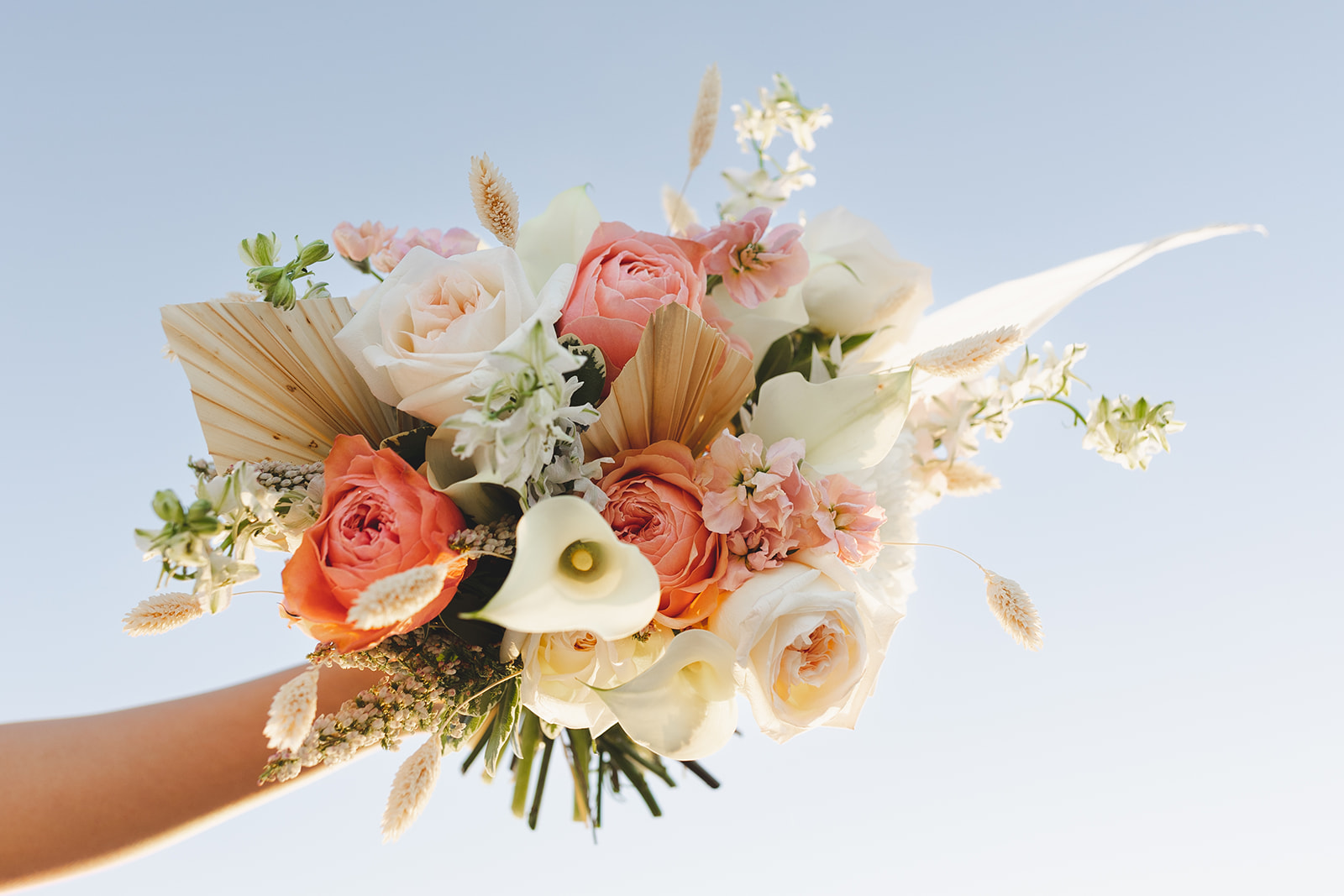 Bouquet of flowers in the blue west texas sky